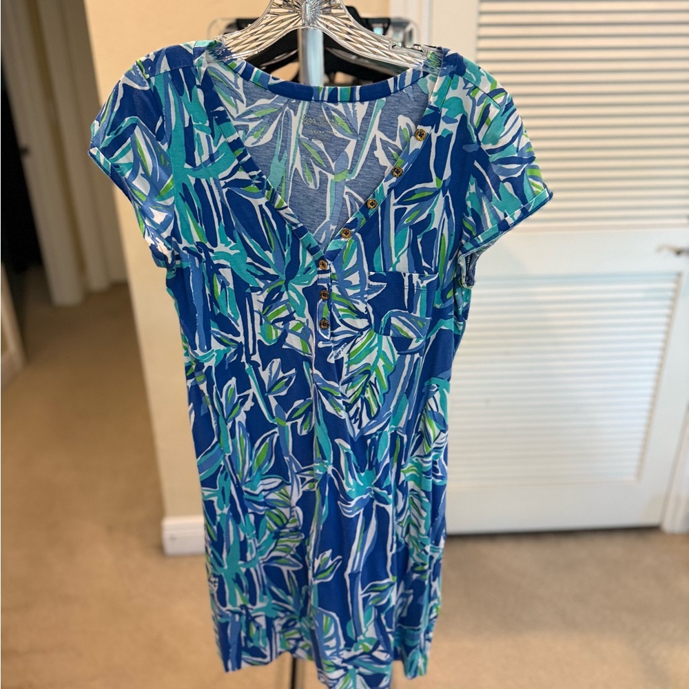 Lilly Pulitzer Blue and Green Patterned Dress